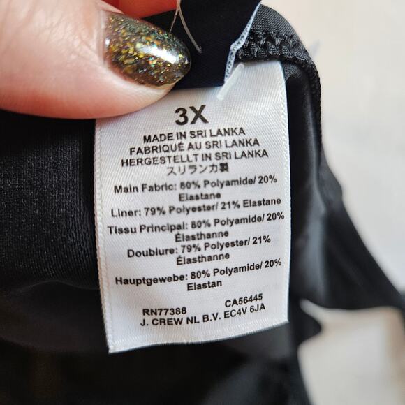 J Crew Factory Side Tie String Bikini Bottom Black Swim Plus 3x Beach Pool - Picture 6 of 6